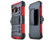Red Black Hard Plastic on Silicone Hybrid Case for HTC One M9