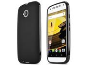 Motorola Moto E 2nd Gen Case [Black] Slim Flexible Anti shock Crystal Silicone Protective TPU Gel Skin Case Cover