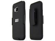 HTC One M9 Holster Case [Black] Supreme Protection Slim Matte Rubberized Hard Plastic Case Cover w Holster Belt Clip