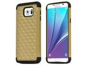 Samsung Galaxy Note 5 Case [Gold Bling] Supreme Protection Hard Plastic Case w Kickstand on Silicone Skin Dual Layer Hybrid Case