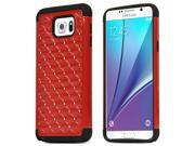 Samsung Galaxy Note 5 Case [Red Bling] Supreme Protection Hard Plastic Case w Kickstand on Silicone Skin Dual Layer Hybrid Case