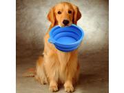 Portable Silicone Collapsible Pet Feeding Bowl [Blue]