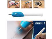 Electric Carving Pen Tool [Blue] DIY on Glass Wood and Other Surfaces!