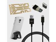 Micro USB Mobile Bundle w REDShield® Micro USB 2.0 Sync Charge Data Cable Universal Phone Stand Cell Phone Signal Booster Sticker Aluminum MicroSD USB C