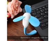 Blue Universal USB Mini Fan w Safe to Touch EVA Foam Blades