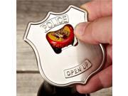 Kikkerland Open UP! Police Badge Stainless Steel Bottle Opener