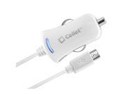 Cellet White High Powered 2100mAh Micro USB Car Charger for Smartphones and Tablets