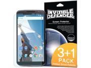 Google Nexus 6 Screen Protector Invisible Defender [3 1 FREE HD CLEARNESS] High Definition Clear Quality Film