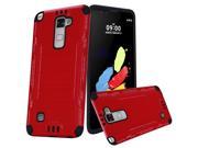 [LG Stylo 2] Case Super Slim Brushed Metallic Hybrid Hard Case [Standard Red]