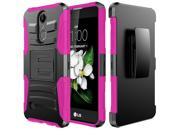 [LG Aristo] Holster Case [Hot Pink] Supreme Protection Hard Plastic Case Hybrid