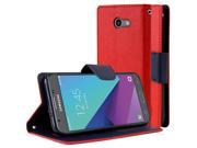 [Samsung Galaxy J3 Emerge] Wallet Case REDshield [Red] Luxury Faux Case