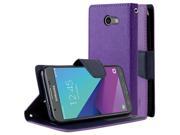 [Samsung Galaxy J3 Emerge] Wallet Case REDshield [Purple] Luxury Faux Case