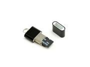 Black Aluminum MicroSD USB Card Reader works with all sizes TF card capacities