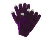 Capacitive Touch Screen Gloves One Size [Purple Gray]