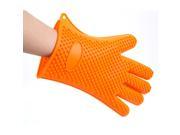 Silicone BBQ Oven Cooking Gloves Heat Resistant Gloves and Holders [Orange]