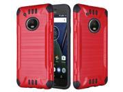 UPC 803211134324 product image for Motrola Moto G5 Plus Shockproof Case, Slim Armor Hybrid Hard Case on TPU [Red] | upcitemdb.com