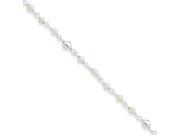 Pearl Heart Anklet in Sterling Silver
