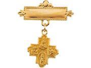 Four Way Medal Baptismal Brooch in 14k Yellow Gold