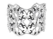 Inch Black White Diamond Cuff Bracelet in Sterling Silver 1.33 Ct. tw.
