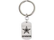 Dallas Cowboys Team Name Logo Keychain in Stainless Steel