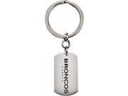 Denver Broncos Team Name Logo Keychain in Stainless Steel