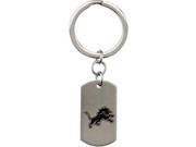 Detroit Lions Team Name Logo Keychain in Stainless Steel