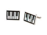 Genuine Onyx Mother of Pearl Cuff Links in Sterling Silver