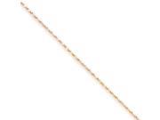 14k Rose Gold 7 inch 1.00 mm Rope Chain Bracelet in 14k Rose Gold