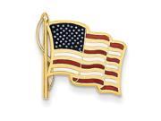 Enameled American Flag Tie Tac in 14k Yellow Gold