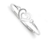 Heart within a Heart Bangle Bracelet in Sterling Silver