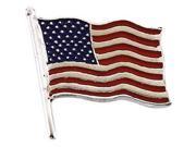 American Flag Lapel Pin in 14k White Gold