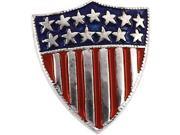 America Shield Of Honor Lapel Pin in 14k White Gold