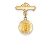 Our Lady Of Guadalupe Medal Pin in 14k Yellow Gold