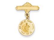 Our Lady Of Mount Carmel Medal Pin in 14k Yellow Gold