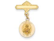 St Lucy Medal Pin in 14k Yellow Gold