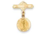 St John The Baptist Medal Pin in 14k Yellow Gold