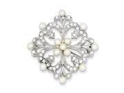 Pearl CZ Pin in Sterling Silver