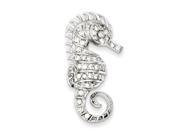 CZ Seahorse Pin in Sterling Silver