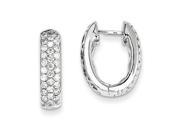 Diamond Hinged Hoop Earrings in 14k White Gold