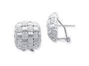 Square Fancy Omega Back Earrings in Sterling Silver Square Fancy Omega Back Earrings in Sterling Silver