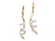 Spiral Dangle Earrings in 14k Two tone Gold