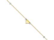 Puffed Heart Beads Anklet in 14k Two tone Gold