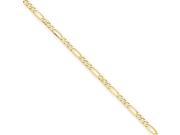 Figaro Link Anklet in 14k Yellow Gold