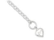 Puffed Heart Charm Bracelet in Sterling Silver