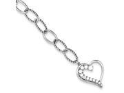 Journey Heart CZ Dangle Bracelet in Sterling Silver