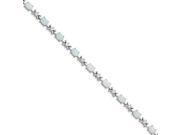 7inch Opal CZ Bracelet in Sterling Silver