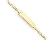 Engraveable Figaro Link Baby Child ID Bracelet in 14k Yellow Gold