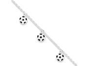 Enameled Soccer Ball Bracelet in Sterling Silver