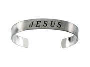 Jesus Cuff Bracelet in Sterling Silver