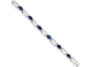 Completed Open Link Sapphire Bracelet in 14k White Gold